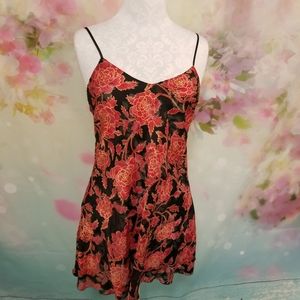 Vintage Victoria's Secret Floral Nightgown Slip Medium Bow Back